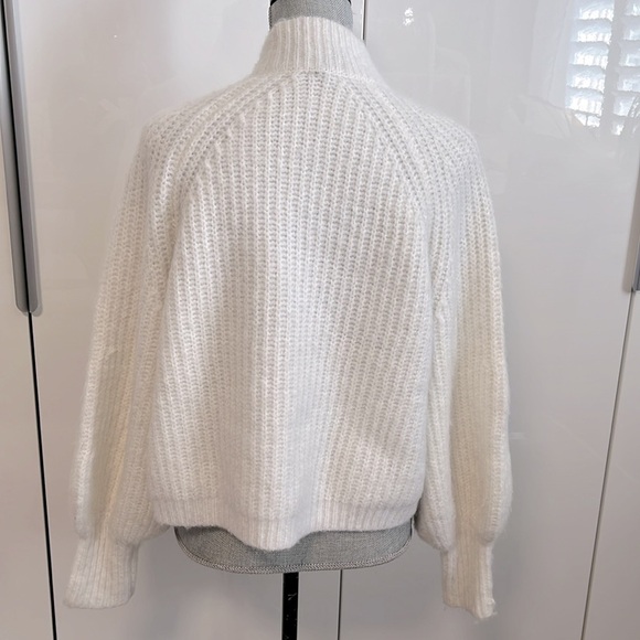 Cream Mock Neck Sweater Bell Sleeve, Size L - Picture 5 of 9